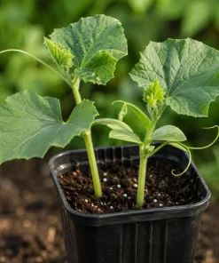 Honeydew Melon Live Plants - 2 Starter Fruit Vines in 4-inch Pot, 3-5