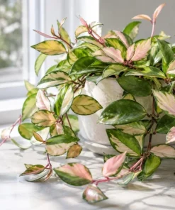 Hoya Carnosa Krimson Princess Live Plant - Variegated Wax Plant, 4 Inch Pot, Indoor Trailing Houseplant - Image 7