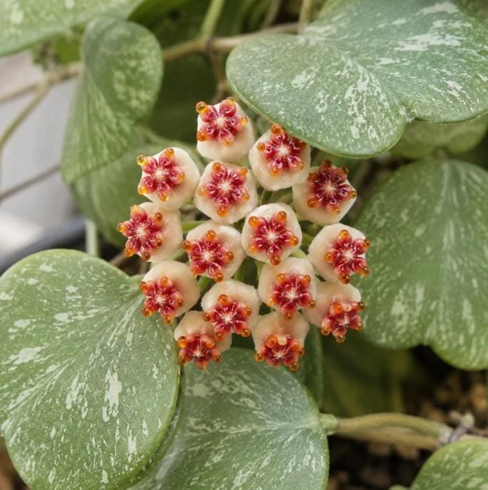 Hoya Kerrii Splash Live Plant – Heart Leaf Wax Plant – 4 Inch Pot – Indoor - Image 1