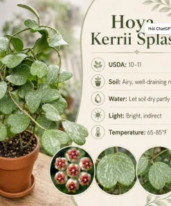 Hoya Kerrii Splash Live Plant – Heart Leaf Wax Plant – 4 Inch Pot – Indoor - Image 5