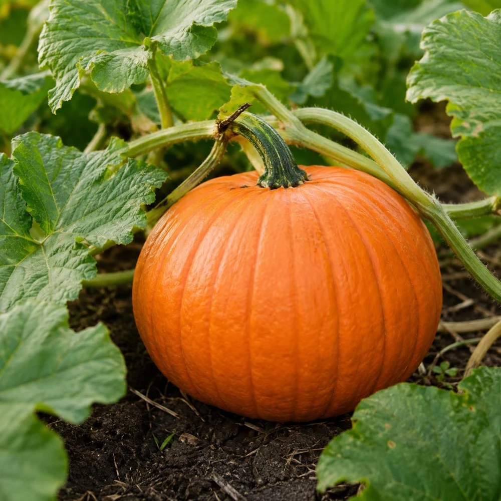 Jack-o'-Lantern Pumpkin Live Plant - 2-4 Inch Tall Winter Squash Vegetable - Image 1