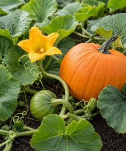 Jack-o'-Lantern Pumpkin Live Plant - 2-4 Inch Tall Winter Squash Vegetable - Image 7