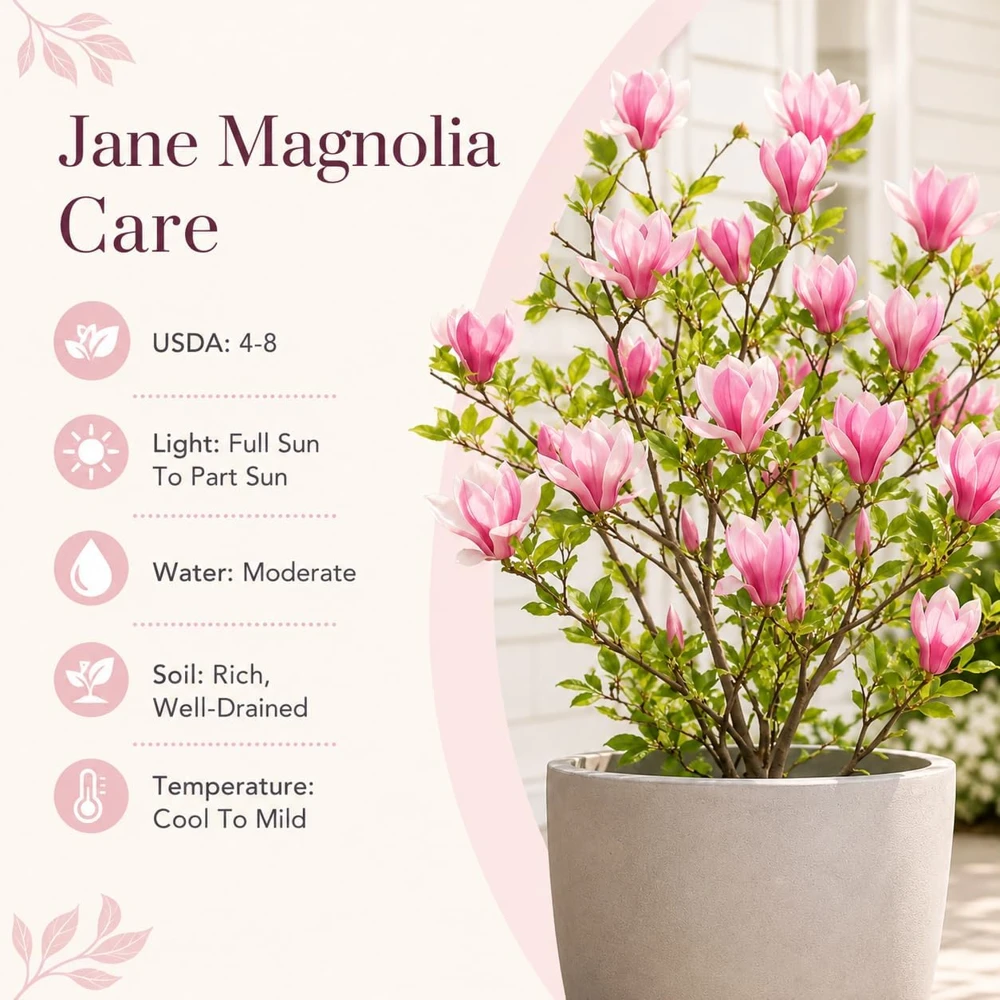 Jane Magnolia Live Plant - Pink Fragrant Bush, 5-10 Inch Tall, 2.5 Inch Pot - Image 4