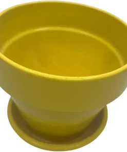 Lemon Ceramic Pot with Saucer & Felt Feet - 4" x 3.5" - Garden Accessory - Image 2