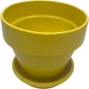 Lemon Ceramic Pot with Saucer & Felt Feet - 4" x 3.5" - Garden Accessory - Image 1