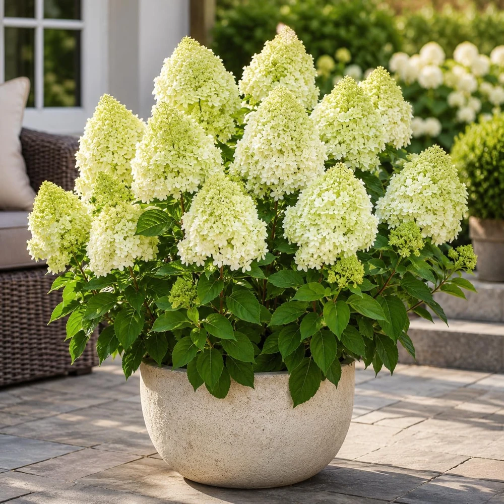 Limelight Hydrangea Tree Live Plant - 5-10 Inch Tall, Lime-Green Blooms, 2.5-Inch Pot - Image 5