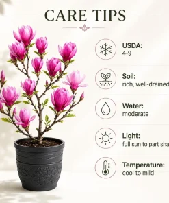 Magnolia Live Plant Set – 2 Trees, 5-10 Inch Tall, 2.5 Inch Pot – Outdoor Deciduous - Image 4