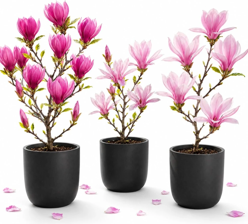 Magnolia Live Plant Set – 2 Trees, 5-10 Inch Tall, 2.5 Inch Pot – Outdoor Deciduous - Image 1