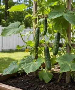 Marketmore Cucumber Live Plant - 4 Inch Pot, Slicing Cucumber Starter for Outdoor Garden & Raised Beds - Image 3