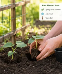 Marketmore Cucumber Live Plant - 4 Inch Pot, Slicing Cucumber Starter for Outdoor Garden & Raised Beds - Image 7