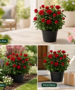 Miniature Red Rose Live Plant - 4 Inch Pot, 4-6