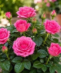 Miniature Rose Live Plant, Pink Mini Rose Bush, 4-6 Inches Tall in 4 Inch Pot, Outdoor - Image 2