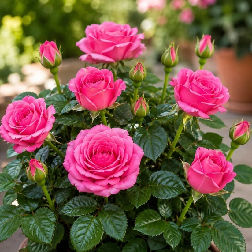 Miniature Rose Live Plant, Pink Mini Rose Bush, 4-6 Inches Tall in 4 Inch Pot, Outdoor - Image 2