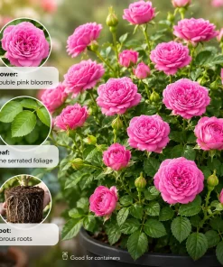 Miniature Rose Live Plant, Pink Mini Rose Bush, 4-6 Inches Tall in 4 Inch Pot, Outdoor - Image 7