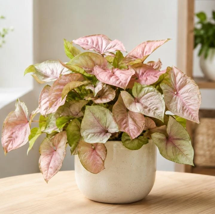 Neon Robusta Syngonium Live Plant - Pink Arrowhead, 4 Inch Pot, Indoor - Image 1