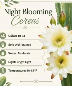 Night Blooming Cactus Live Plant - 3-6 Inch Tall, Fragrant White Flowers, 4 Inch Pot - Image 5