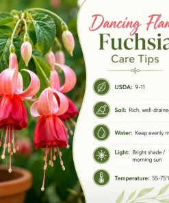 Orange Red Fuchsia Live Plant, White Flowers, 4-6 inch Tall, 6 Inch Pot, Outdoor - Image 5
