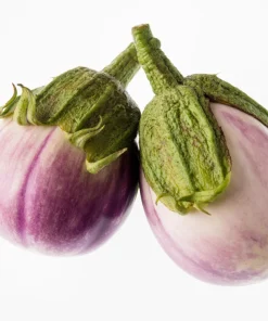 Organic Italian Eggplant Rosa Bianca Seeds - 50 Count - White & Purple Heirloom Vegetable - Image 1