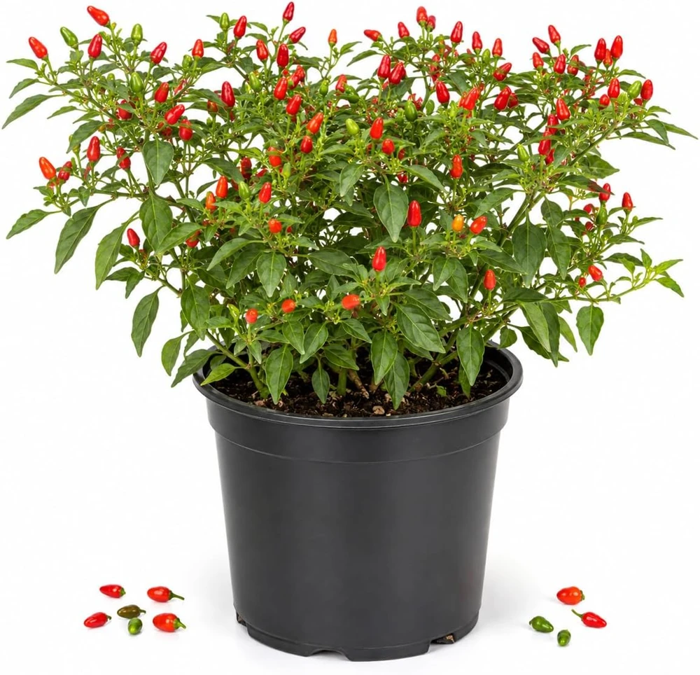 Pequin Chili Pepper Live Plants - 2 Pack, 3-5 Inches Tall Seedlings for Garden Beds - Image 1