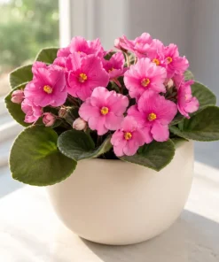 Pink African Violet Live Plant - 3-5 In Tall, 4 In Pot - Indoor Houseplant - Image 3