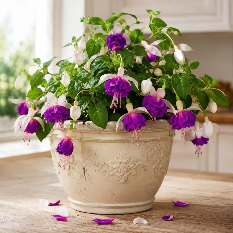 Pink Fuchsia Live Plant - 4-6 inch Tall, 5 inch Pot, Outdoor/Indoor - Image 1