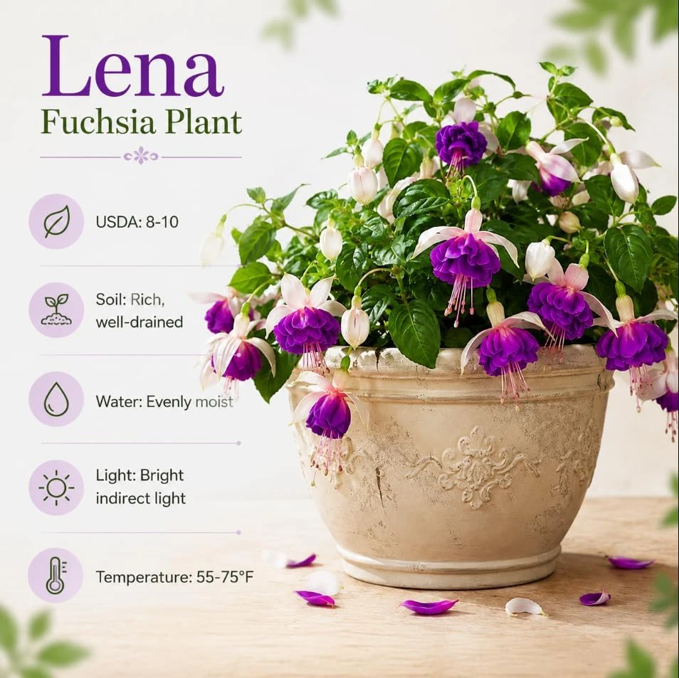 Pink Purple Fuchsia Live Plant – Bi-Color Flowers – 4-6 inch Tall – 5 inch Pot – Indoor/Outdoor - Image 4