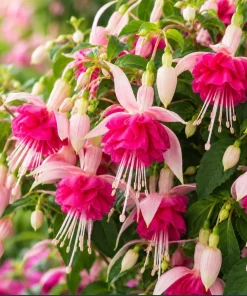 Pink Rosella Fuchsia Live Plant - Double Pink Flowers, 4-6 inch Tall, 5 Inch Pot - Image 3