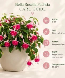 Pink Rosella Fuchsia Live Plant - Double Pink Flowers, 4-6in Tall, 5in Pot - Image 5