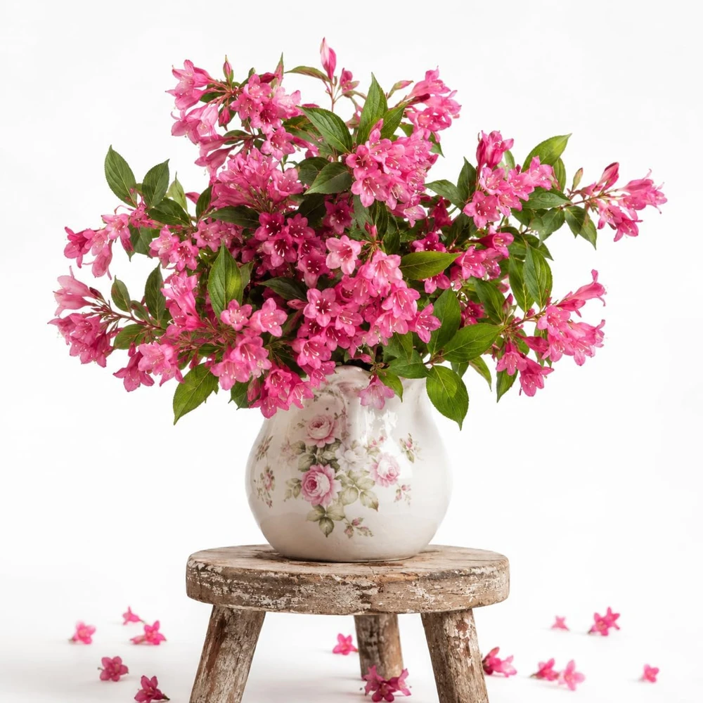 Pink Weigela Live Plant - Blooming Shrub, 6-12 Inch Tall, Quart Pot, Outdoor - Image 1