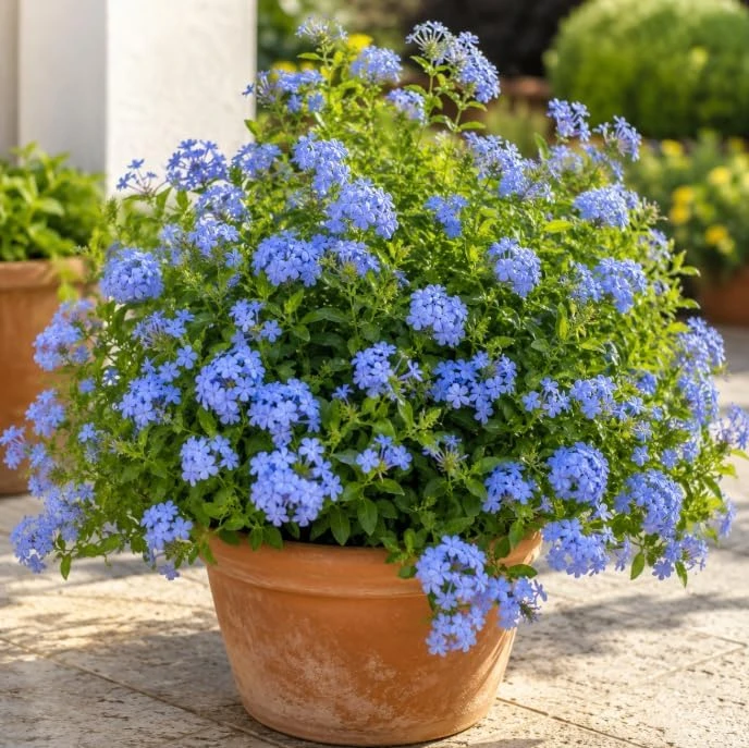 Plumbago Live Plants 2-Pack, 3-5 Inch Tall Blue Flower Shrub for Outdoor Garden - Image 4