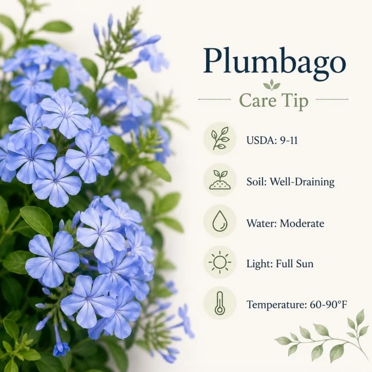 Plumbago Live Plants 2-Pack, 3-5 Inch Tall Blue Flower Shrub for Outdoor Garden - Image 6