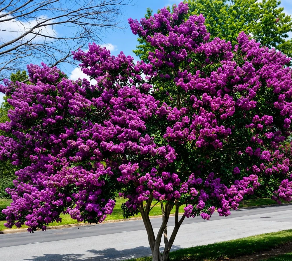 Purple Crape Myrtle Live Plant - 6-12" Tall Flowering Tree Shrub for Outdoor Gardens - Image 3
