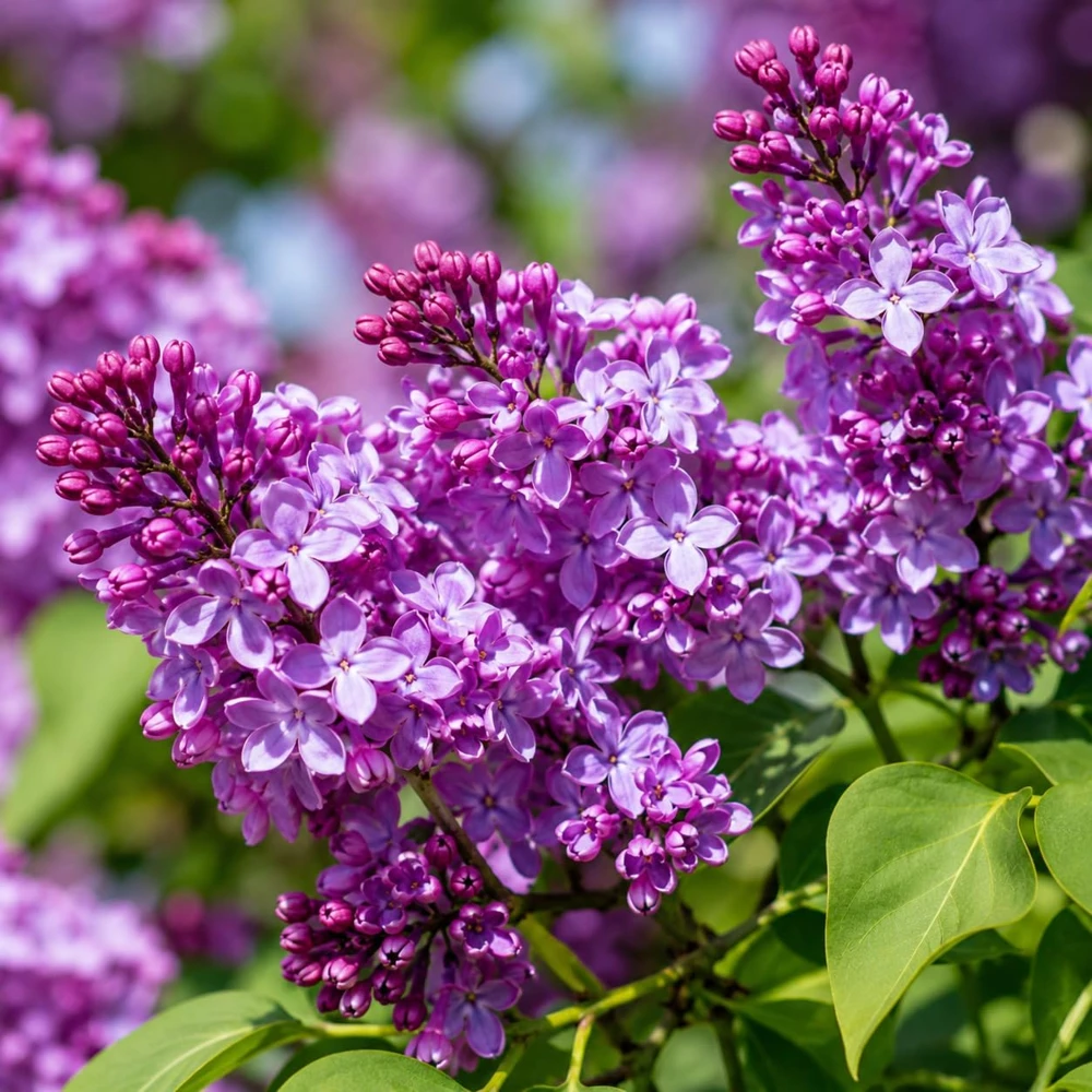 Purple Lilac Live Plant Set (2) - Fragrant Flowering Shrub for Garden, 3-5 Inch Tall, 4 Inch Pot, Outdoor - Image 1