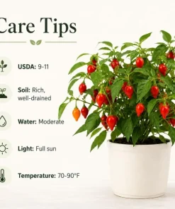 Red Biquinho Pepper Live Plant - 2 Chili Seedlings, 3-6 Inch Tall, for Garden & Container - Image 4