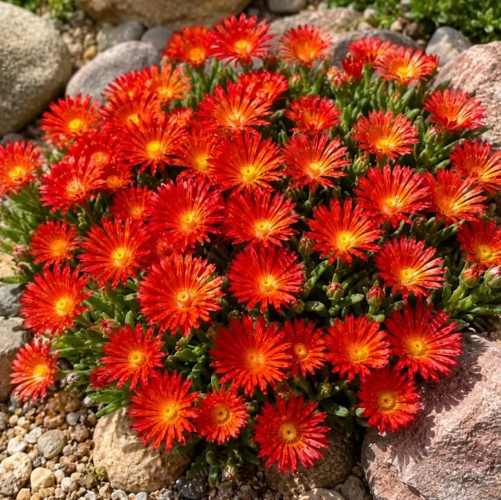Red Ice Plants Live (2 Pots) - 3-6 Inch Tall Succulent Ground Cover, Bright Red Flowers, 4 Inch Pot, Perennial Outdoor - Image 3