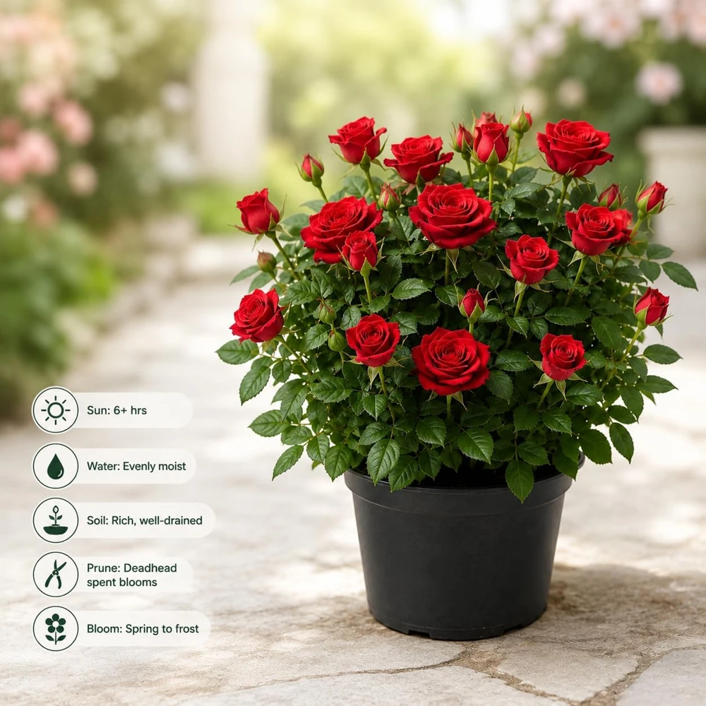 Red Mini Rose Live Plant - 4-6 Inches Tall in 4 Inch Pot, Outdoor Flowering Bush - Image 7