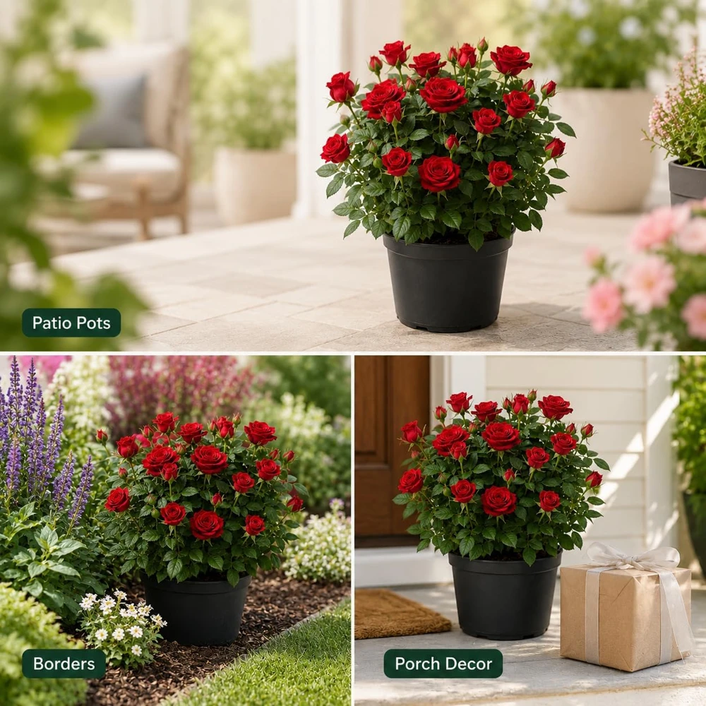 Red Mini Rose Live Plant - 4-6 Inches Tall in 4 Inch Pot, Outdoor Flowering Bush - Image 8