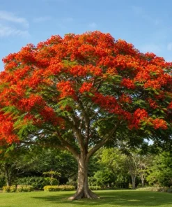 Royal Poinciana Live Plant - Flame Tree Tropical Tree, 4-6 Inch Tall - Image 1