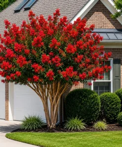 Scarlet Red Crape Myrtle Live Plant - 14-20