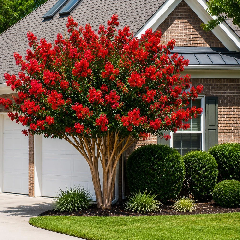 Scarlet Red Crape Myrtle Live Plant - 14-20" Tall, Gallon Pot, Fast Growing Flowering Shrub, Outdoor - Image 4