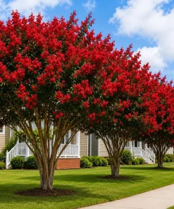 Scarlet Red Crape Myrtle Live Plant - 14-20