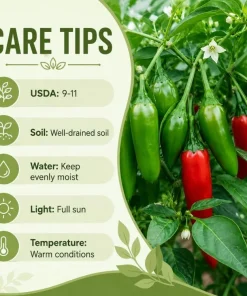 Serrano Pepper Live Plant, 2-Pack, 4-6 Inch Tall Seedlings for Home Garden - Image 5