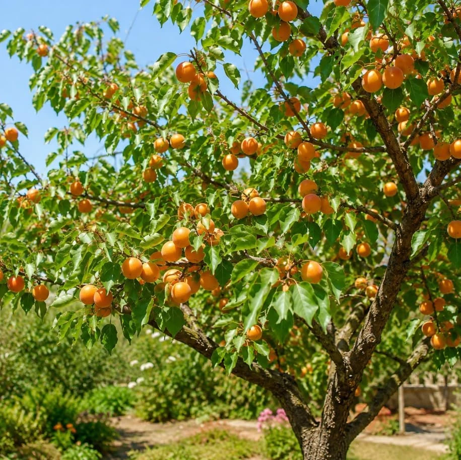 Set of 2 Apricot Trees Live Plant, 1-2 Ft Tall Bare Root Gold-Red Fruit Trees for Outdoor Gardens - Image 1