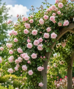 Set of 2 Light Pink Climbing Rose Plants – Fragrant Perennial Bush, 2-4 Inch Tall, Outdoor - Image 7