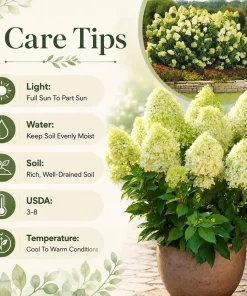 Set of 2 Limelight Hydrangea Live Plants, 5-10 Inch Tall, 2.5 Inch Pot, Outdoor Flowering Shrub - Image 4