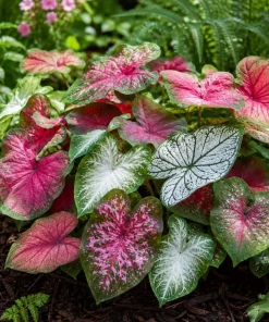 Set of 2 Live Caladium Plants, 3-6 Inch Colorful Foliage Starter Plants, Indoor & Outdoor - Image 3