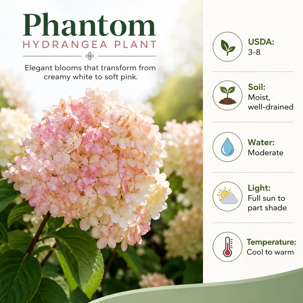 Set of 2 Phantom Hydrangea Live Plants, Pink White, 5-10 Inch Tall, 2.5 Inch Pot - Image 5