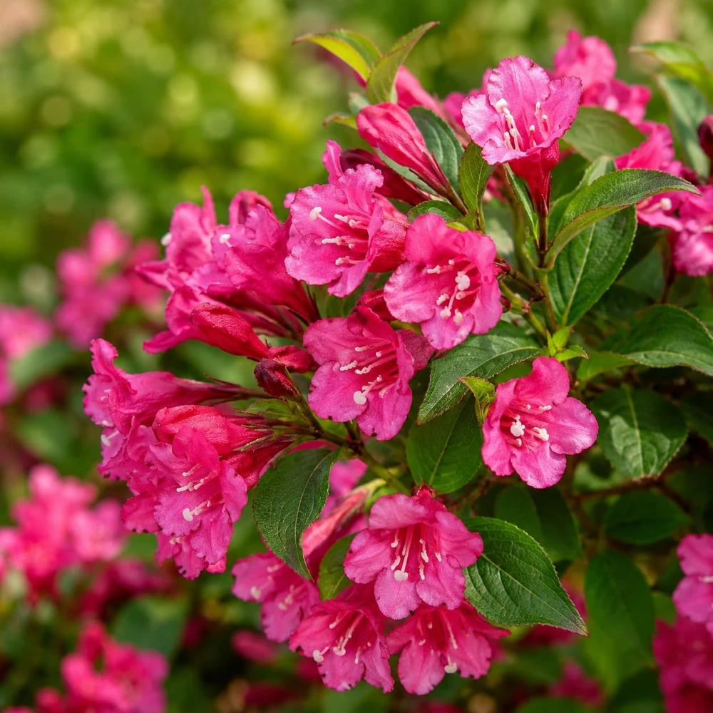 Set of 2 Pink Weigela Live Plants, Blooming Shrubs, 6-12 Inch Tall, Quart Pot, Outdoor - Image 1