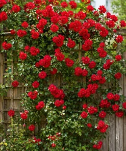 Set of 2 Red Climbing Rose Live Plants - Fragrant Perennial Flowers for Garden, 2-4 Inch Tall - Image 4
