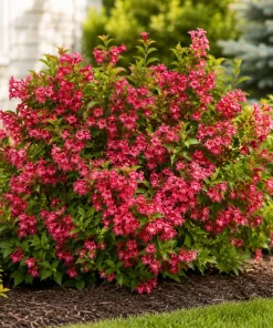 Set of 2 Red Weigela Live Plants, Flowering Shrub, 6-12 Inch Tall, Quart Pot, Outdoor - Image 1